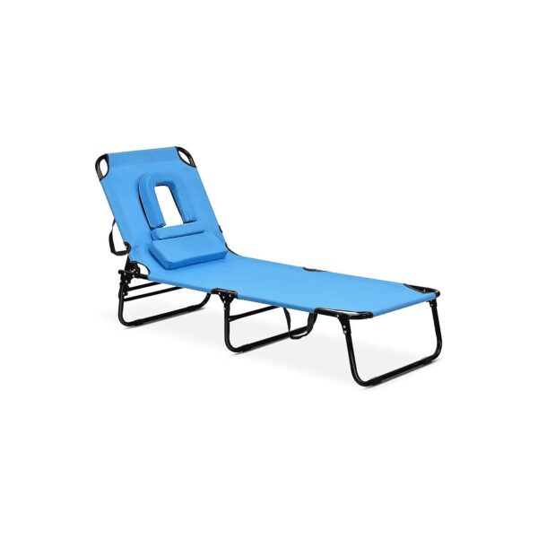 Adjustable Reclining Patio Chair with Solid Back and Ergonomic Design for Relaxation