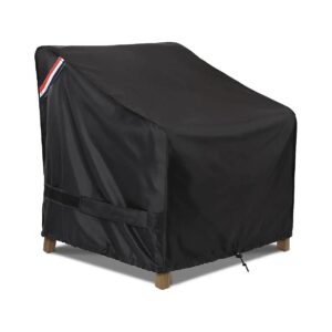 Adjustable Waterproof Patio Chair Cover Black Fits 32W X 37D X 36H Inches Polyester