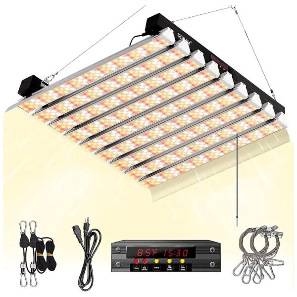 Advanced LED Grow Light with 864 Diodes, Temp Control, and Timer for Indoor Plants