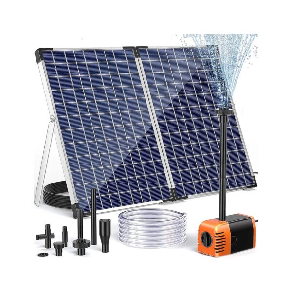 Affordable Solar Water Fountain Pump with Foldable Solar Panel and Adjustable Water Flow