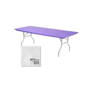 Affordable and Durable Rectangular Plastic Table Covers and White Paper Napkins Bundle