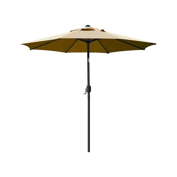 All Weather Polyester Patio Umbrella with Aluminum Shade and 8 Sturdy Ribs