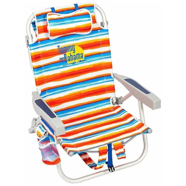 Aluminum Beach Chair with Striped Design for Leisure Activities