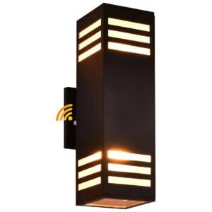 Aluminum Photocell Sensor Exterior Wall Light with E26 Base, Bronze Finish, Modern Design