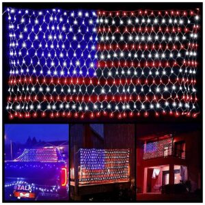 American Flag String Lights with 390 Super Bright LEDs and Energy-Efficient Design