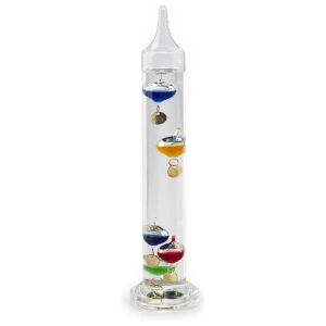 Analog Glass Thermometer with Multi-Colored Spheres for Indoor Temperature Measurement