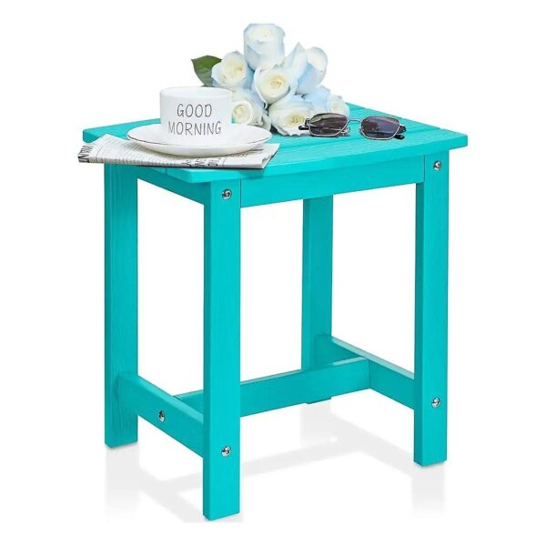 Aruba Blue Outdoor Side Table with Waterproof Design for Patio, Pool, or Indoor Use