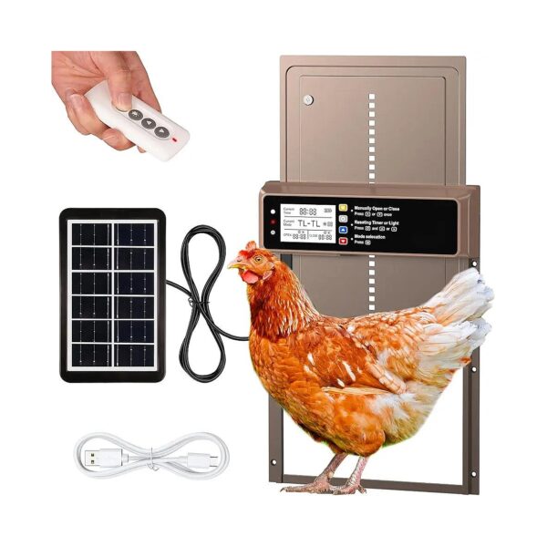 Automatic Chicken Coop Door with Solar Power and LCD Display