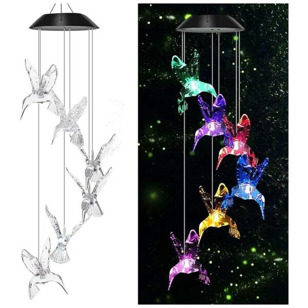 Automatic Hummingbird Solar Light Color Changing Outdoor Garden Decorations for Parties