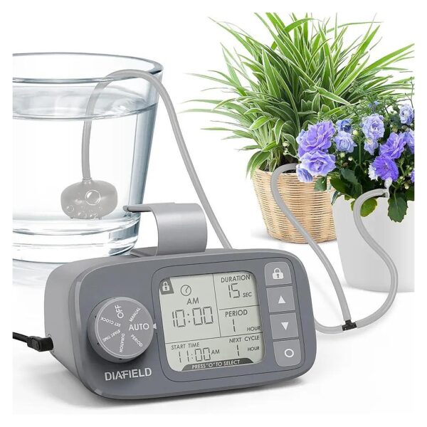 Automatic Indoor Plant Waterer with Programmable 30-Day Watering Timer and LCD Display