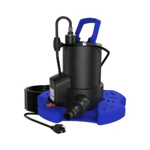 Automatic On/Off Pool Cover Pump with Thermal Overload Protection and Long Power Cord