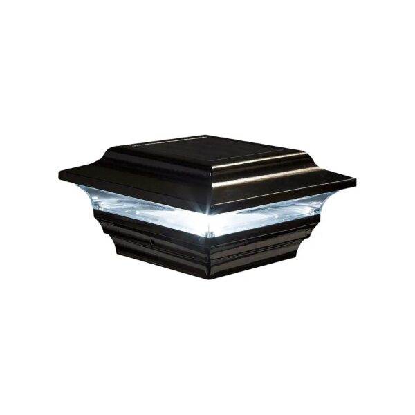 Automatic Solar Post Cap with Aluminum Finish and 3X Brighter LED Lighting