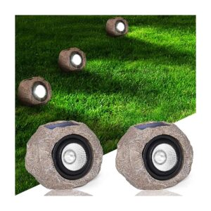 Automatic Solar Rock Lights for Outside Waterproof Garden Lighting