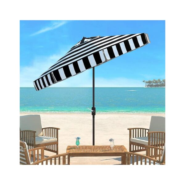 Automatic Tilt and Classic Navy and White Stripe Outdoor Umbrella