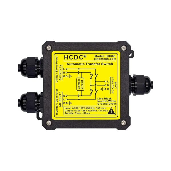 Automatic Transfer Switch for AC120V 15Amp Loads HD060