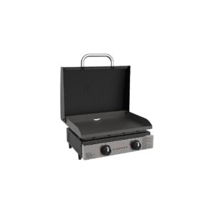 BLACK Outdoor Gas Griddle with Integrated Hood and Stainless Steel Front Plate