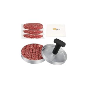 BPA Free Hamburger Press with Wax Papers for Preventing Stickiness and Easy Removal