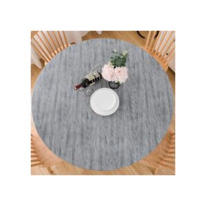 Backed Round Vinyl Tablecloth for 45-56 Inch Round Tables - Wipeable and Stain-Resistant