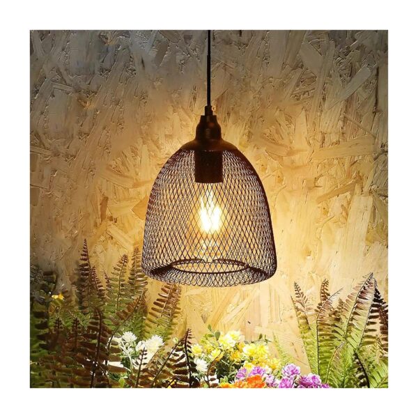 Battery Operated Hanging Metal Chandelier with 6 Hour Timing Function and Warm White Bulb