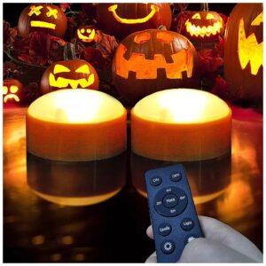 Battery Operated Orange Pumpkin Lights with Remote Control and Timer for Halloween Decor