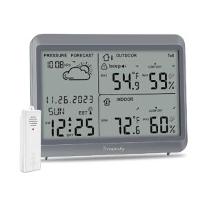 Battery Powered Wireless Weather Station with LCD Screen and Atomic Clock Function