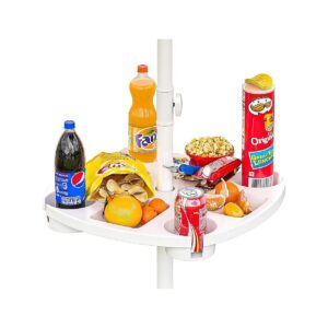 Beach Umbrella Tray with Cup Holders and Snack Compartments for Spacious Outdoor Living