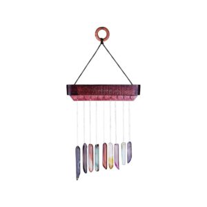 Beautiful Agate Wind Chime with Natural Agate Slices and Wooden Hanger for Home Garden