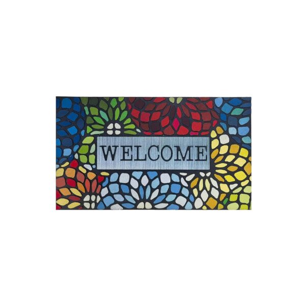 Beautiful Flocked Fiber Design 18x30 inch Outdoor Front Door Mat for Home