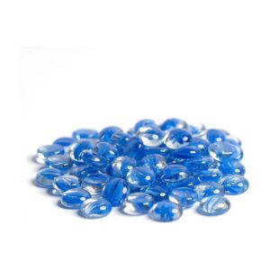 Beautiful Floral Blue Fire Glass Pebbles for Water Features and Containers