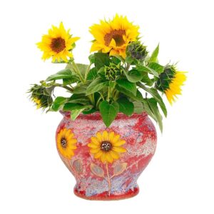 Beautiful Hand Painted Ceramic Planter Vase for Indoor Outdoor Plants