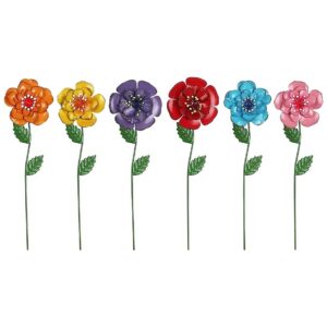 Beautiful Metal Flower Garden Stakes for Outdoor Patio Decor