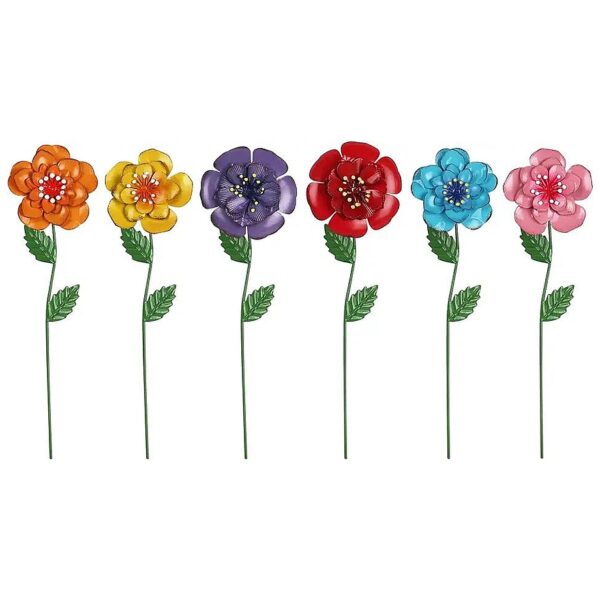 Beautiful Metal Flower Garden Stakes for Outdoor Patio Decor