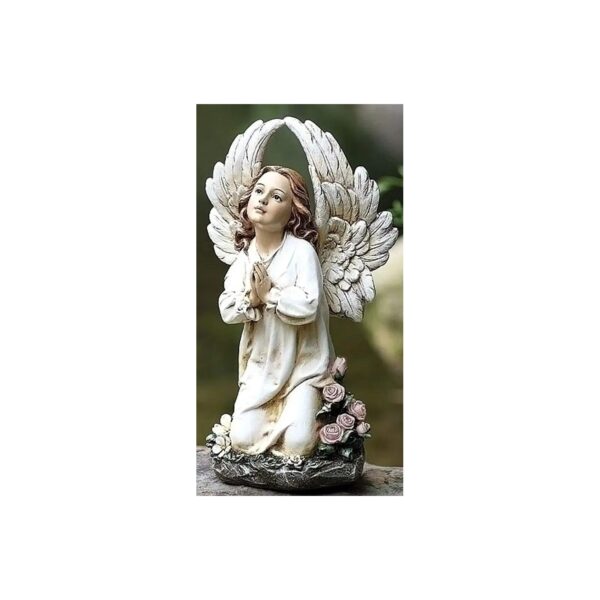 Beautiful and Detailed 16 Inch Kneeling Angel Garden Statue for Home