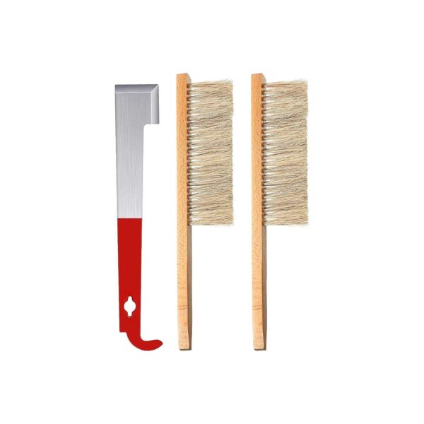 Beekeepers Tool with J Hook Frame Lifter and Scraper Beehive Brushes for Beehive Work