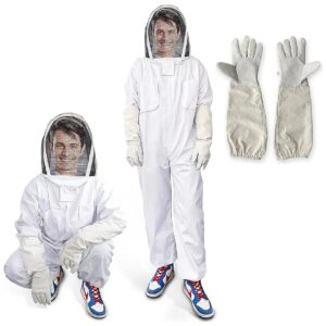 Beekeeping Suit with Gloves and Beekeeping Jacket for Men and Women