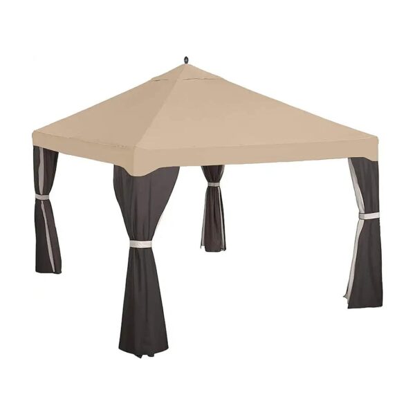 Beige Polyester Replacement Canopy Top Cover for 10 x 12 Gazebo with RipLock Fabric