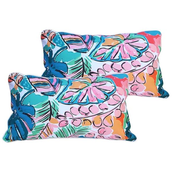 Bench, and Sofa Pillow Covers, 2-Pack, Tropical Leave