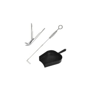 Big Green Egg Ash Removal Kit for Grill Ash Cleanup with Steel Ash Pan and Handle