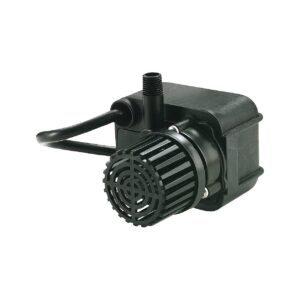 Black 115V 1/125 HP Submersible Fountain Pump with 170 GPH Flow Rate