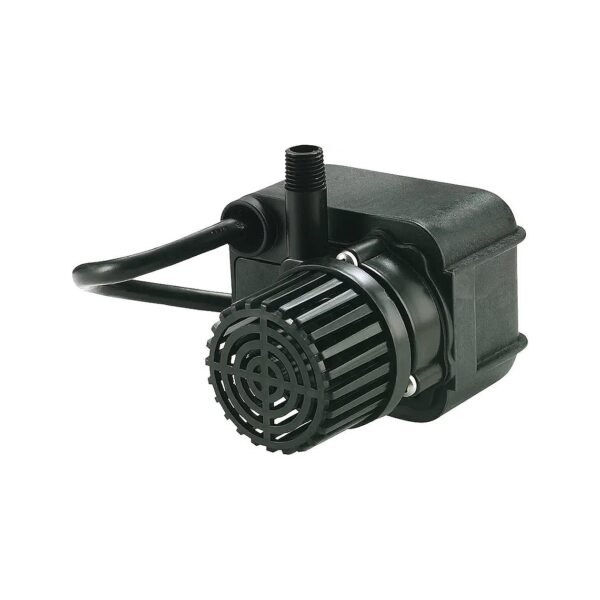 Black 115V 1/125 HP Submersible Fountain Pump with 170 GPH Flow Rate