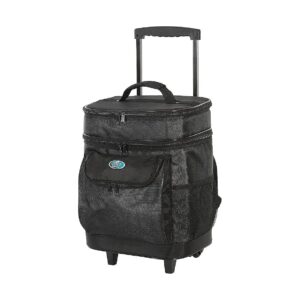 Black 18" Travel Rolling Insulated Cooler with Wheels and Accessories