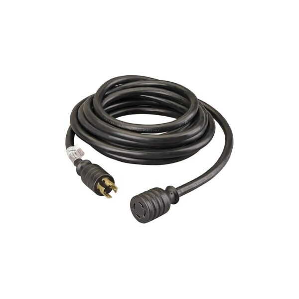 Black 30-Amp Generator Power Cord with 40-Foot Long Heavy-Duty Design