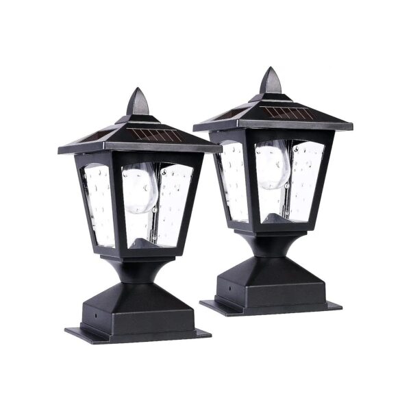 Black 4x4 Solar Post Lights for Fence and Deck Decor