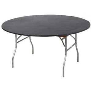 Black 60 Round Fitted Plastic Table Covers for 5 Tables