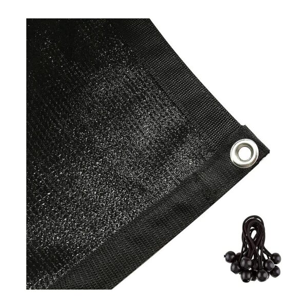 Black 6x8ft Shade Cloth with 12 Bungee Balls for Pergola Setup