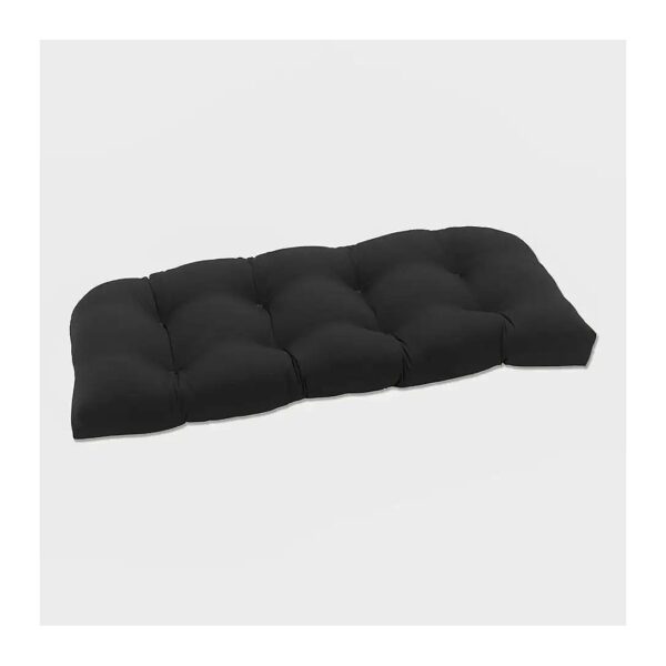 Black Adjustable Outdoor Furniture Cushion with Tufted Design