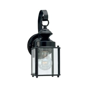 Black Aluminum Convertible LED Outdoor Wall Lantern Lighting Fixture