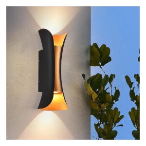 Black Aluminum Modern LED Sconce Outdoor Wall Light Fixture for Porch Patio Garage