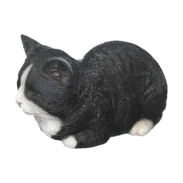 Black And White Cat Sleeping Statue Polyresin Material