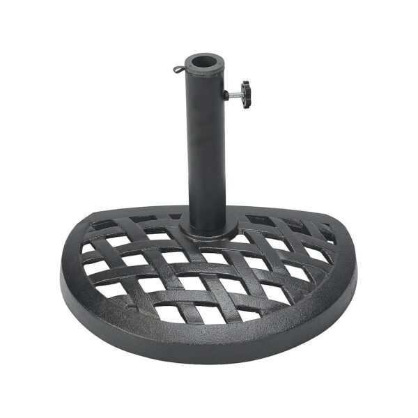 Black Cast Iron Half Umbrella Pole Base with Iron Shaft